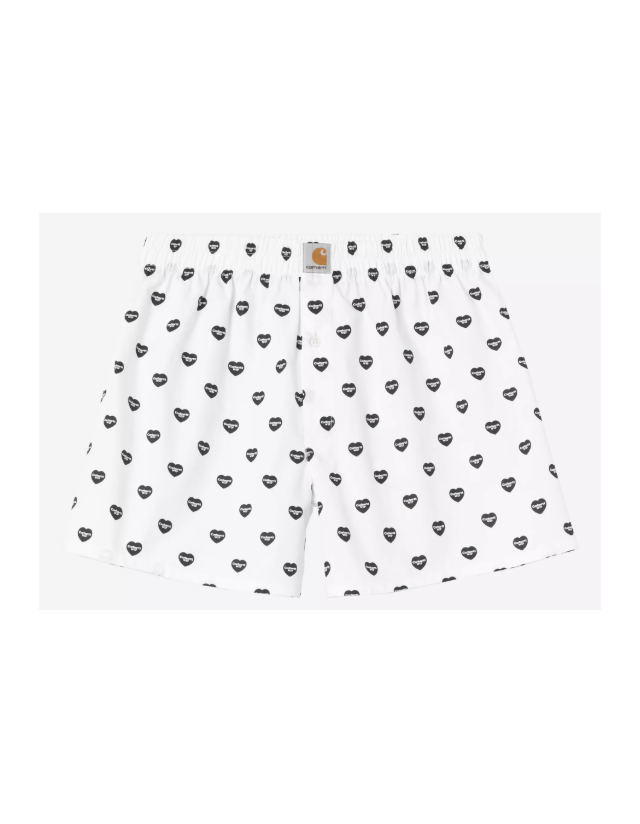 Carhartt Wip Cotton Boxer Heart Print - White / Black - Gadget  - Cover Photo 1
