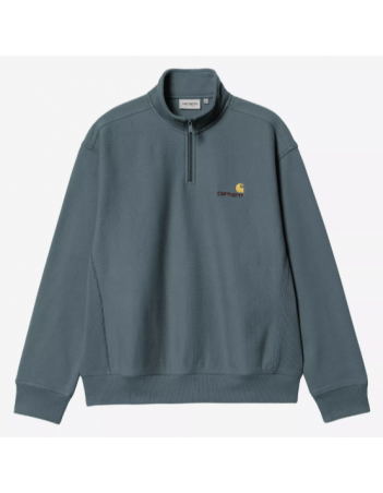 Carhartt WIP Half ZIP American Script - Office Blue - Herren Sweatshirt - Miniature Photo 1