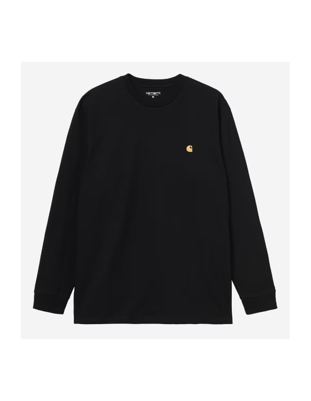 Carhartt Wip L/S Chase T-Shirt - Black / Gold - Herren T-Shirt  - Cover Photo 1