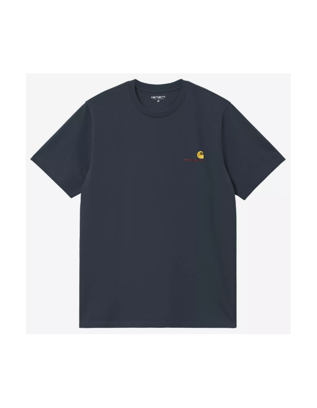 Carhartt Wip American Script T-Shirt - Deep Night - Herren T-Shirt  - Cover Photo 1