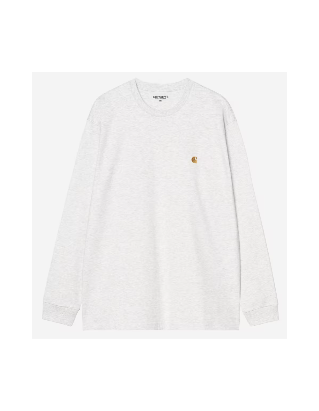 Carhartt Wip L/S Chase T-Shirt - Ash Heather / Gold - T-Shirt Voor Heren  - Cover Photo 1