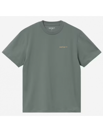 Carhartt WIP W' Script embroidery Tee - Velvet green / Orange - Damen T-Shirt - Miniature Photo 1