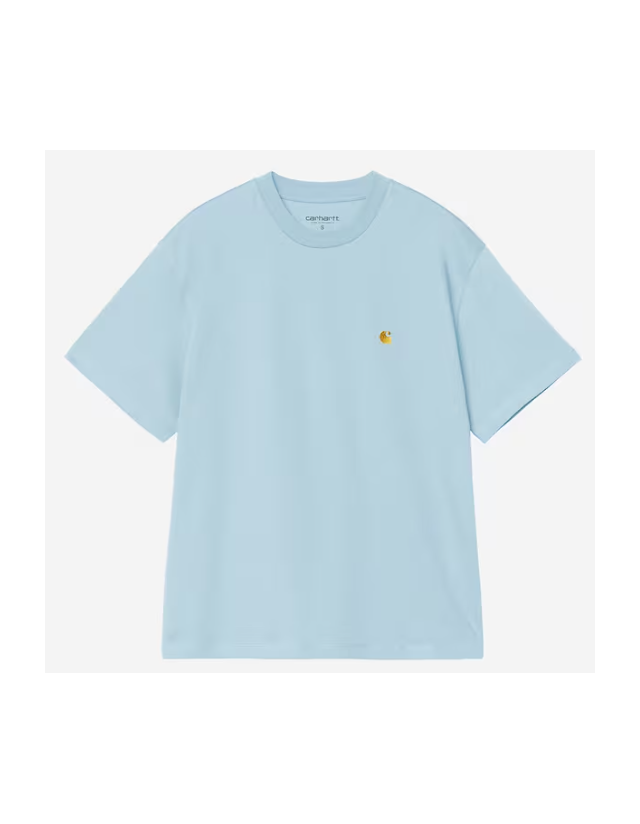 Carhartt Wip W Chase T-Shirt - Tourmaline / Gold - Dames T-Shirt  - Cover Photo 1
