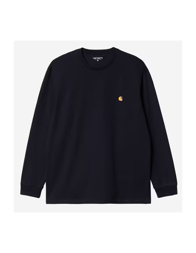 Carhartt Wip L/S Chase T-Shirt - Dark Navy / Gold - T-Shirt Voor Heren  - Cover Photo 1