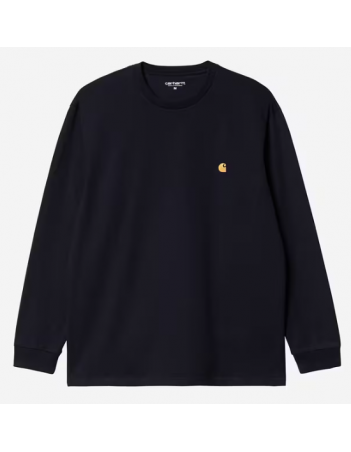Carhartt WIP L/S Chase T-shirt - Dark Navy / Gold - T-Shirt Voor Heren - Miniature Photo 1