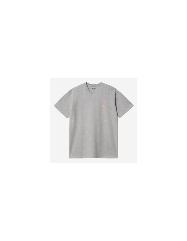 Carhartt Wip Chase T-Shirt - Grey Heather / Gold - T-Shirt Voor Heren  - Cover Photo 1