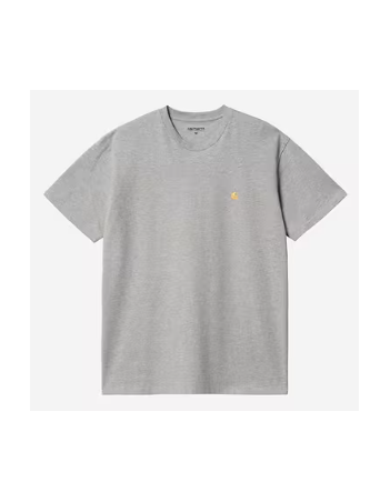 Carhartt WIP Chase t-shirt - Grey Heather / Gold - T-Shirt Voor Heren - Miniature Photo 1