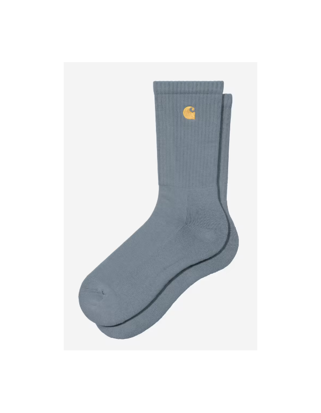 Carhartt Wip Chase Socks - Cozy Blue / Gold - Chaussettes  - Cover Photo 1