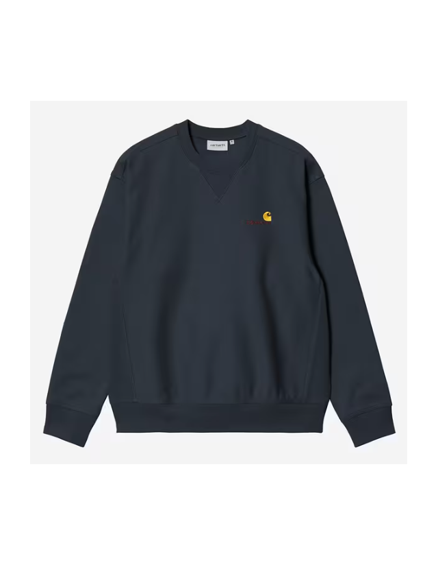 Carhartt Wip American Script Sweat - Deep Night - Herren Sweatshirt  - Cover Photo 1
