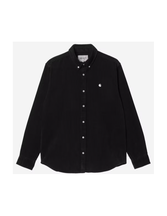 Carhartt Wip Madison Fine Cord Shirt - Black - Man's Shirt  - Cover Photo 1