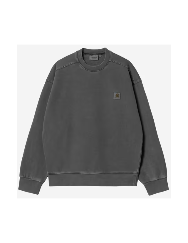 Carhartt Wip Nelson Sweat - Black Garment Dyed - Herren Sweatshirt  - Cover Photo 1