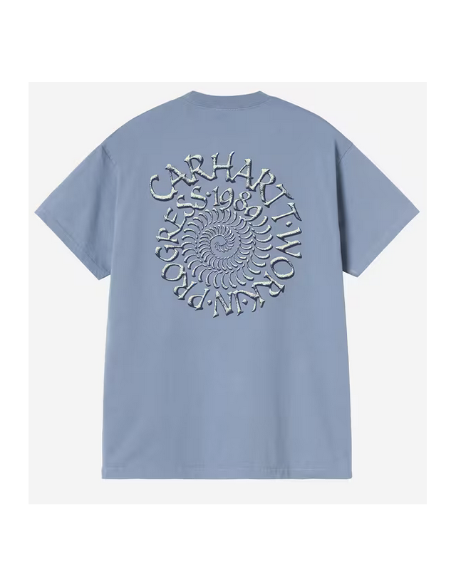 Carhartt Wip T-Shirt Spirals - Gentle Blue - T-Shirt Homme  - Cover Photo 1