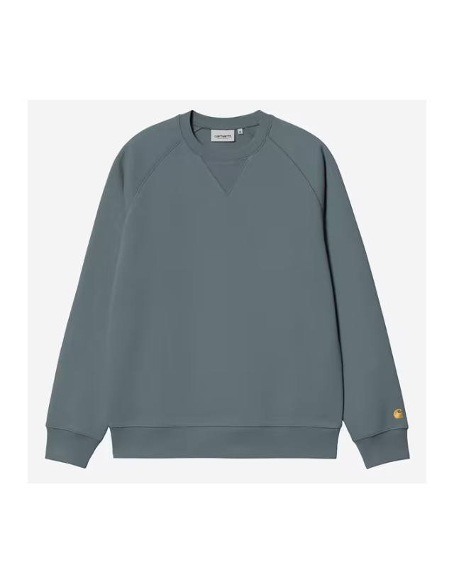 Carhartt Wip Chase Sweat - Dusky Blue / Gold - Herren Sweatshirt  - Cover Photo 1