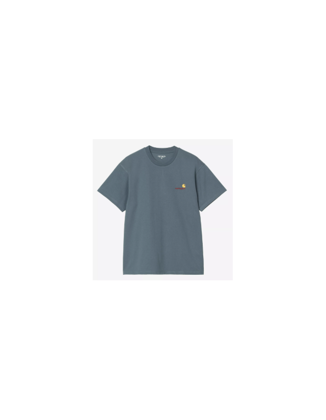 Carhartt Wip American Script T-Shirt - Office Blue - T-Shirt Voor Heren  - Cover Photo 1