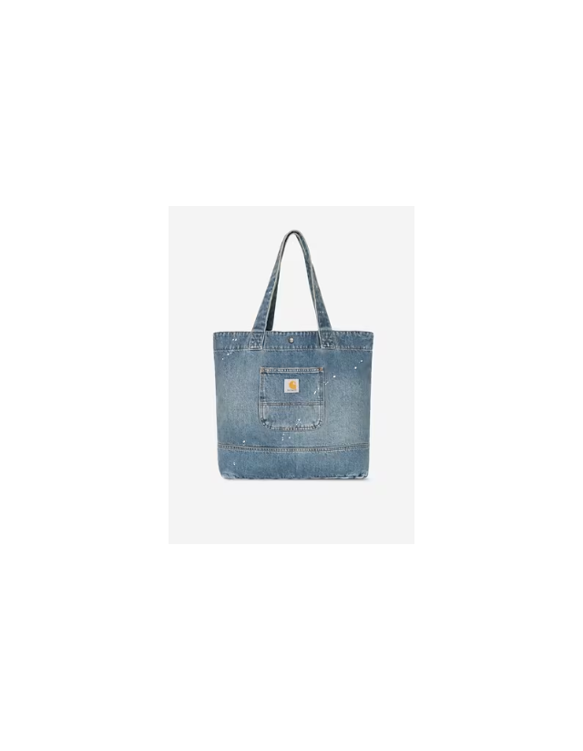 Carhartt Wip Denim Tote - Blue Destroy Wash, Splatter - Zak  - Cover Photo 1