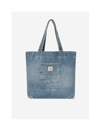 Carhartt WIP Denim tote - blue destroy wash, splatter - Zak - Miniature Photo 1