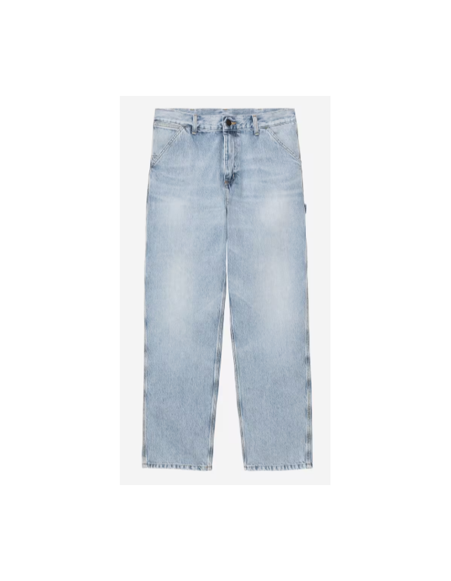 Carhartt Wip Single Knee Pant- Blue Heavy Worn Bleached - Heren Broeken  - Cover Photo 1