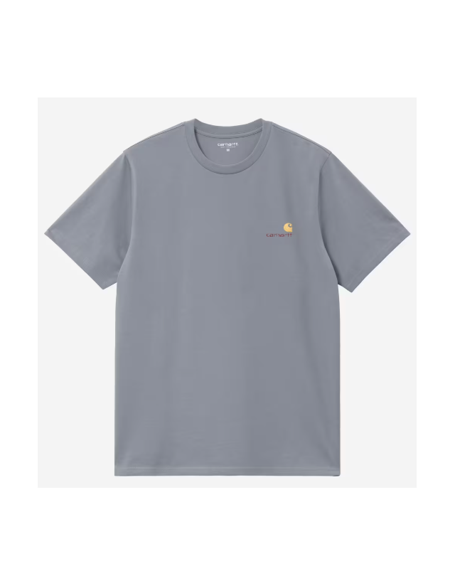 Carhartt Wip American Script T-Shirt - Shady Blue - Herren T-Shirt  - Cover Photo 1