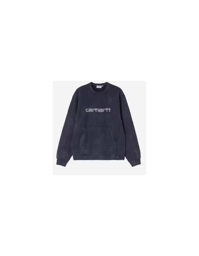 Carhartt Wip Painter Sweat - Dark Navy Destroy Wash, Splatter - Herren Sweatshirt  - Cover Photo 1