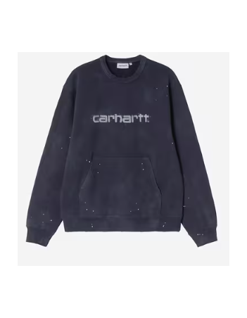 Carhartt WIP Painter sweat - dark navy destroy wash, splatter - Herren Sweatshirt - Miniature Photo 1