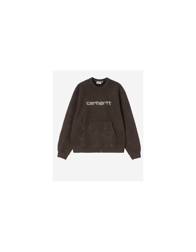 Carhartt Wip Painter Sweat - Tobacco Destroy Wash, Splatter - Sweat Homme  - Cover Photo 1