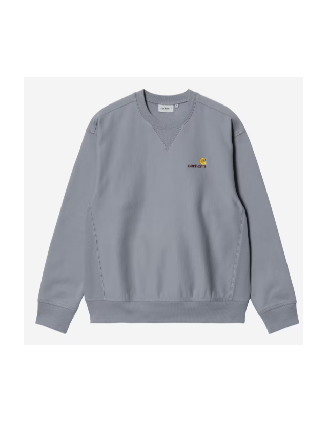 Carhartt Wip American Scirpt Sweat - Shady Blue - Sweat Homme  - Cover Photo 1