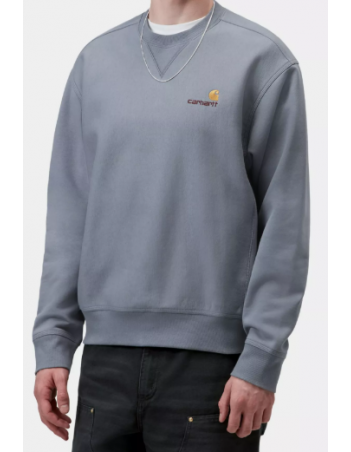 Carhartt WIP American Scirpt sweat - shady blue - Sweat Homme - Miniature Photo 3