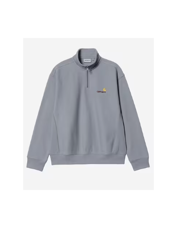 Carhartt Wip Half Zip American Script Sweat - Shady Blue - Product Photo 1