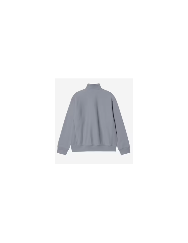 Carhartt Wip Half Zip American Script Sweat - Shady Blue - Sweat Homme  - Cover Photo 2