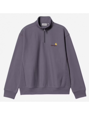 Carhartt WIP Half Zip American Script Sweat - Shady Purple - Men's Sweatshirt - Miniature Photo 1