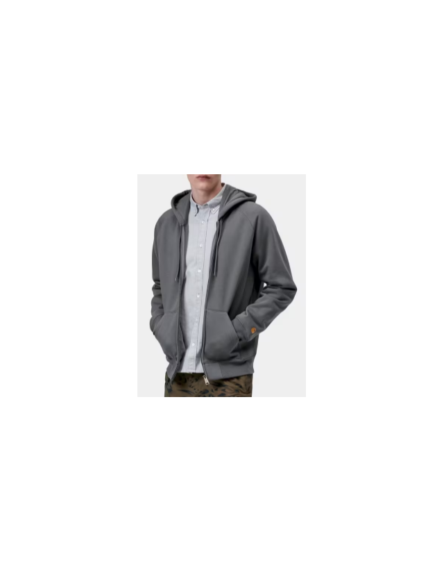 Carhartt Wip Hooded Chase Jacket - Styx / Gold - Men's Sweatshirt  - Cover Photo 1