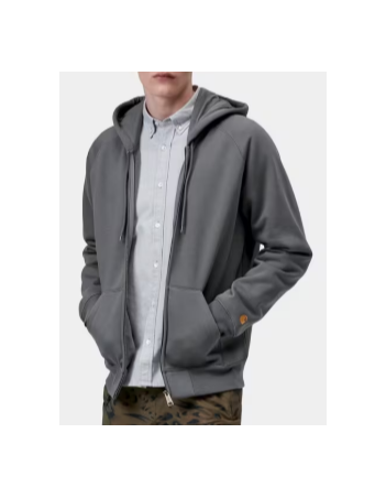 Carhartt WIP Hooded Chase Jacket - Styx / Gold - Men's Sweatshirt - Miniature Photo 1