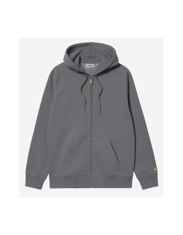 Carhartt Wip Hooded Chase Jacket - Styx / Gold - Men's Sweatshirt  - Cover Photo 2