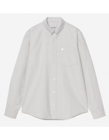 Carhartt WIP L/S C-Logo shirt - Shady grey / white - Man's Shirt - Miniature Photo 1