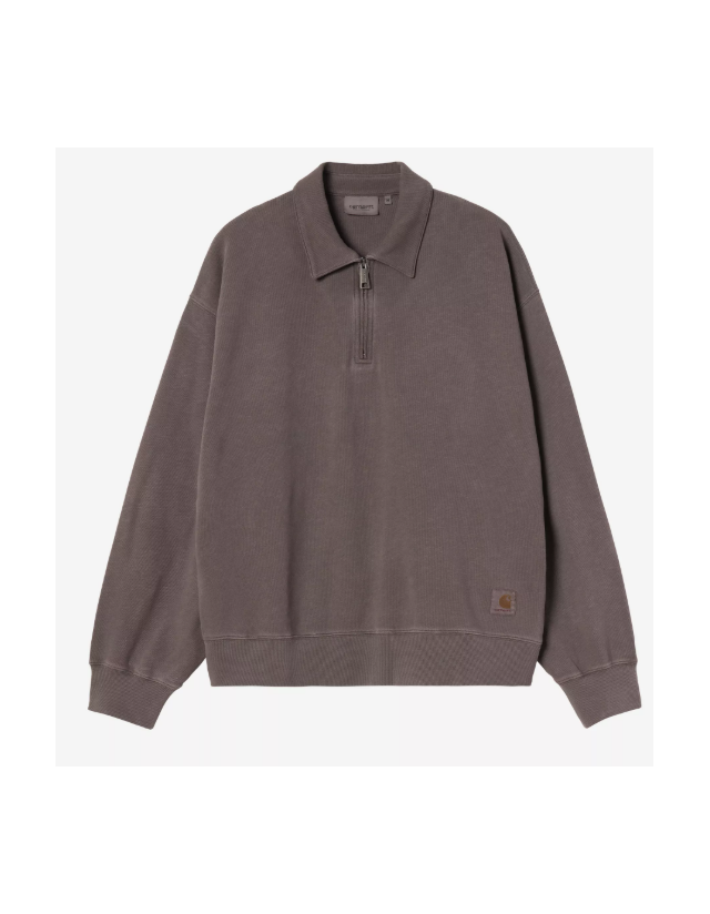 Carhartt Wip Harper Polo - Tobacco Garmend Dyed - Men's Sweatshirt  - Cover Photo 1