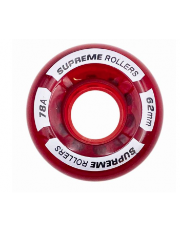 Supreme Rollers quad wheels 62mm/78A - red 4pack - Skeelers Wielen - Miniature Photo 1