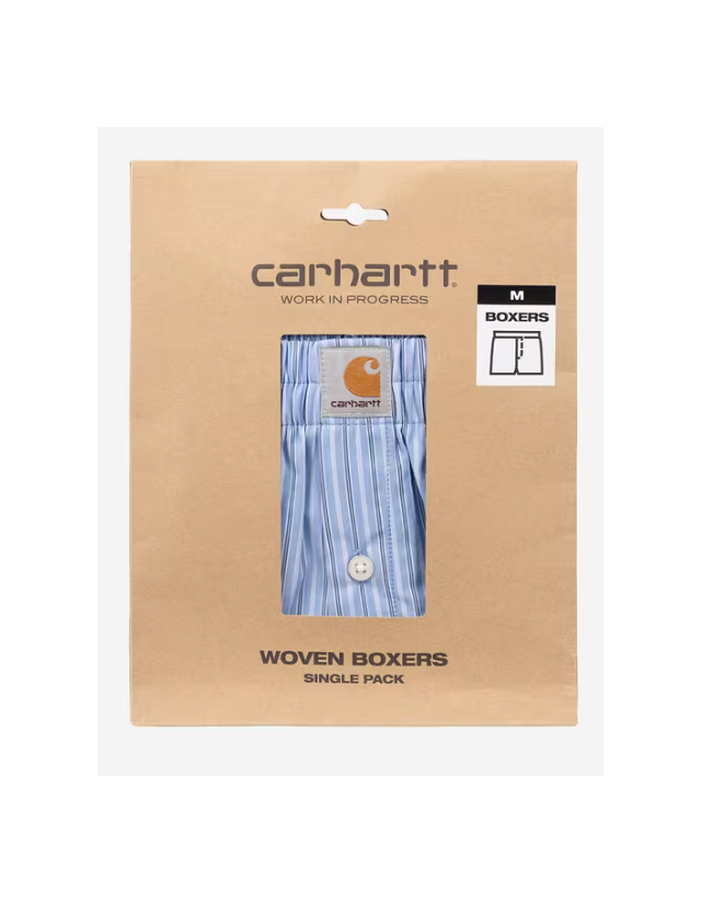 Carhartt Wip Cotton Boxer - Keene Stripe Curacao - Gadget  - Cover Photo 1