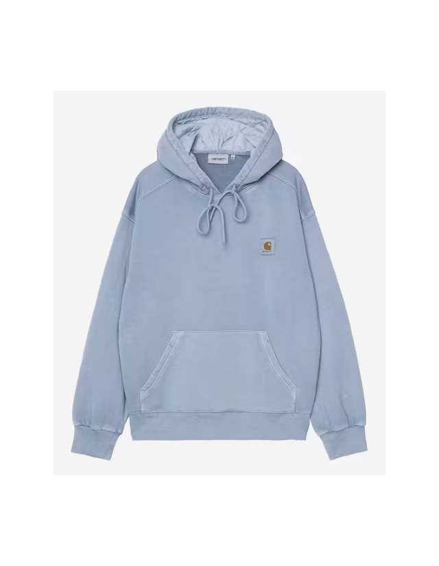 Carhartt Wip Hooded Nelson Sweat - Gentle Blue - Men's Sweatshirt  - Cover Photo 2