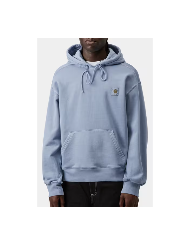 Carhartt Wip Hooded Nelson Sweat - Gentle Blue - Men's Sweatshirt  - Cover Photo 3