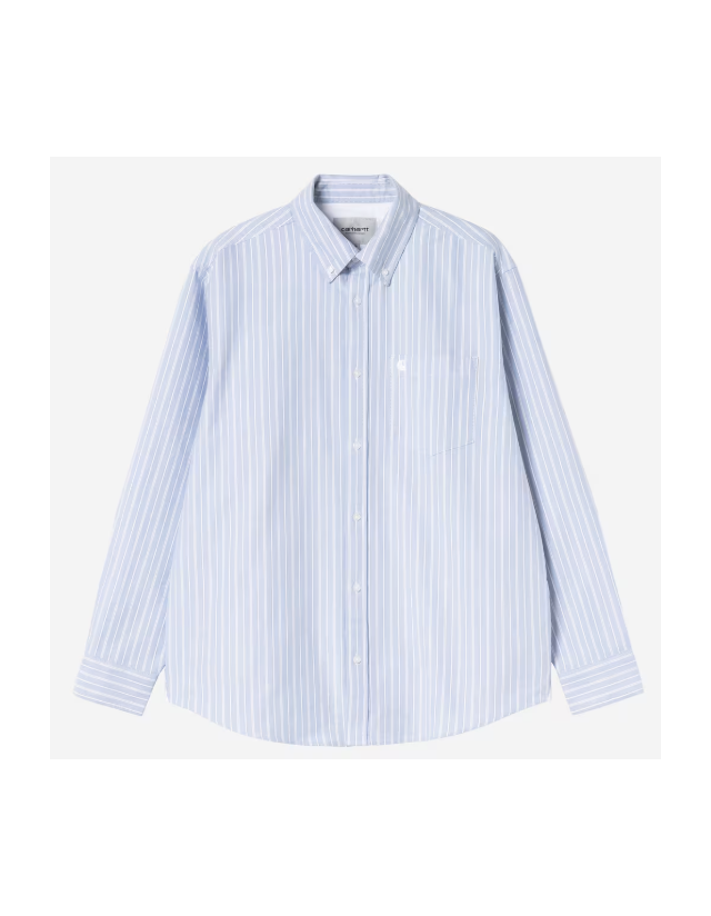 Carhartt Wip L/S Kanan Shirt - Stripe Bleach - Herrenhemd  - Cover Photo 2