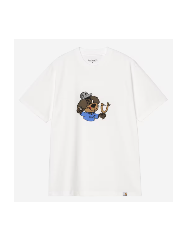 Carhartt Wip Slingshot T-Shirt - White Heavy Enzyme - T-Shirt Homme  - Cover Photo 1