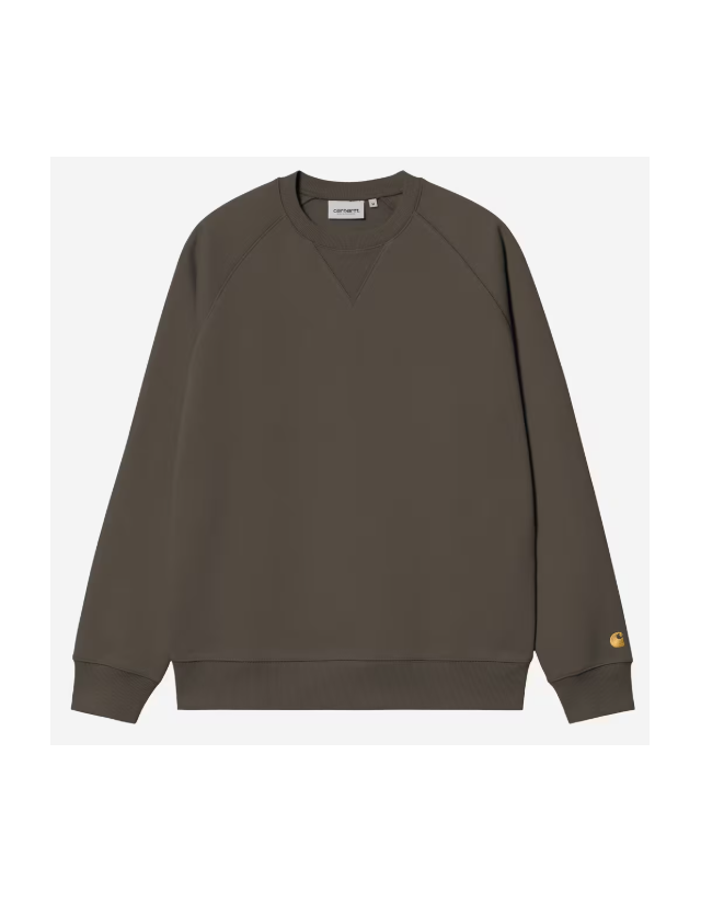 Carhartt Wip Chase Sweat - Shungite / Gold - Herren Sweatshirt  - Cover Photo 1