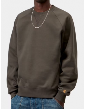 Carhartt Wip Chase Sweat - Shungite / Gold - Product Photo 2