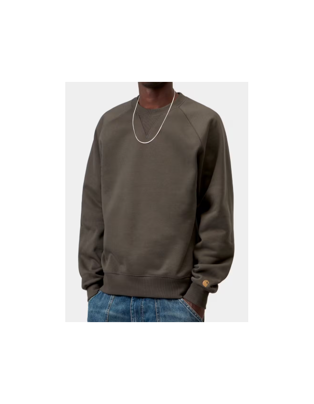 Carhartt Wip Chase Sweat - Shungite / Gold - Herren Sweatshirt  - Cover Photo 2