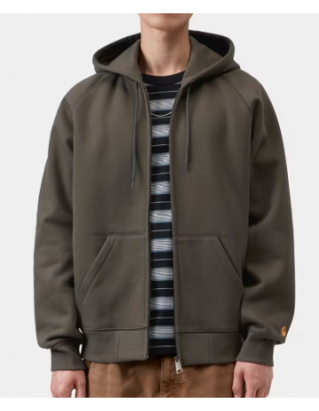 Carhartt Wip Hooded Chase Jacket - Shungite / Gold - Product Photo 1