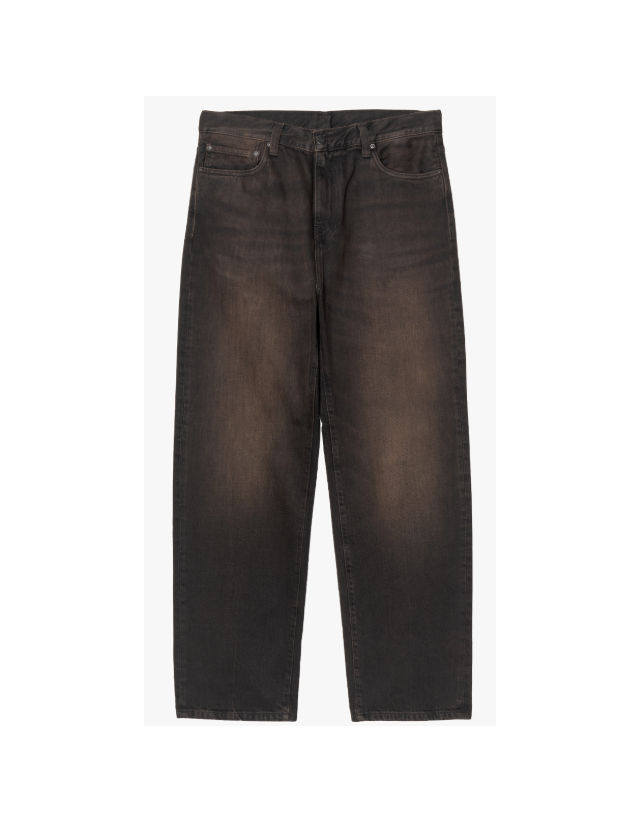 Carhartt Wip Aaron Pant - Black Tobacco Used Wash - Men's Pants  - Cover Photo 2