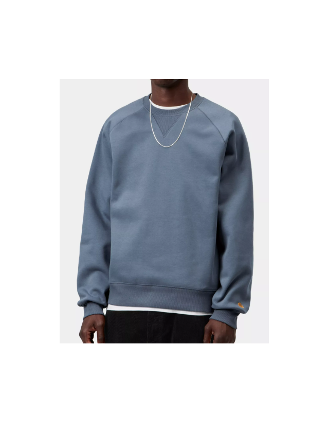 Carhartt Wip Chase Sweat Icesheet / Gold - Sweat Homme  - Cover Photo 2