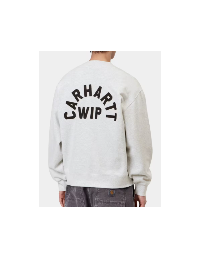 Carhartt Wip Arch Sweat - Ash Heather - Dark Navy Stone - Sweat Homme  - Cover Photo 3