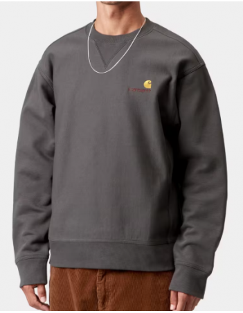 Carhartt WIP American script sweat - Graphite - Men's Sweatshirt - Miniature Photo 1