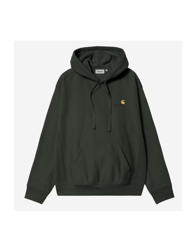 Carhartt Wip Hooded American Script Sweat - Raven - Men's Sweatshirt  - Cover Photo 2